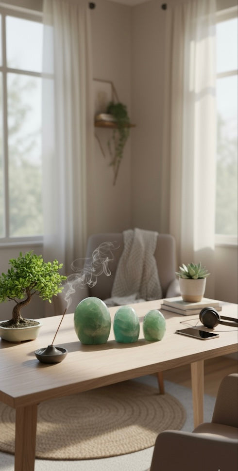 Green Fluorite Freeforms