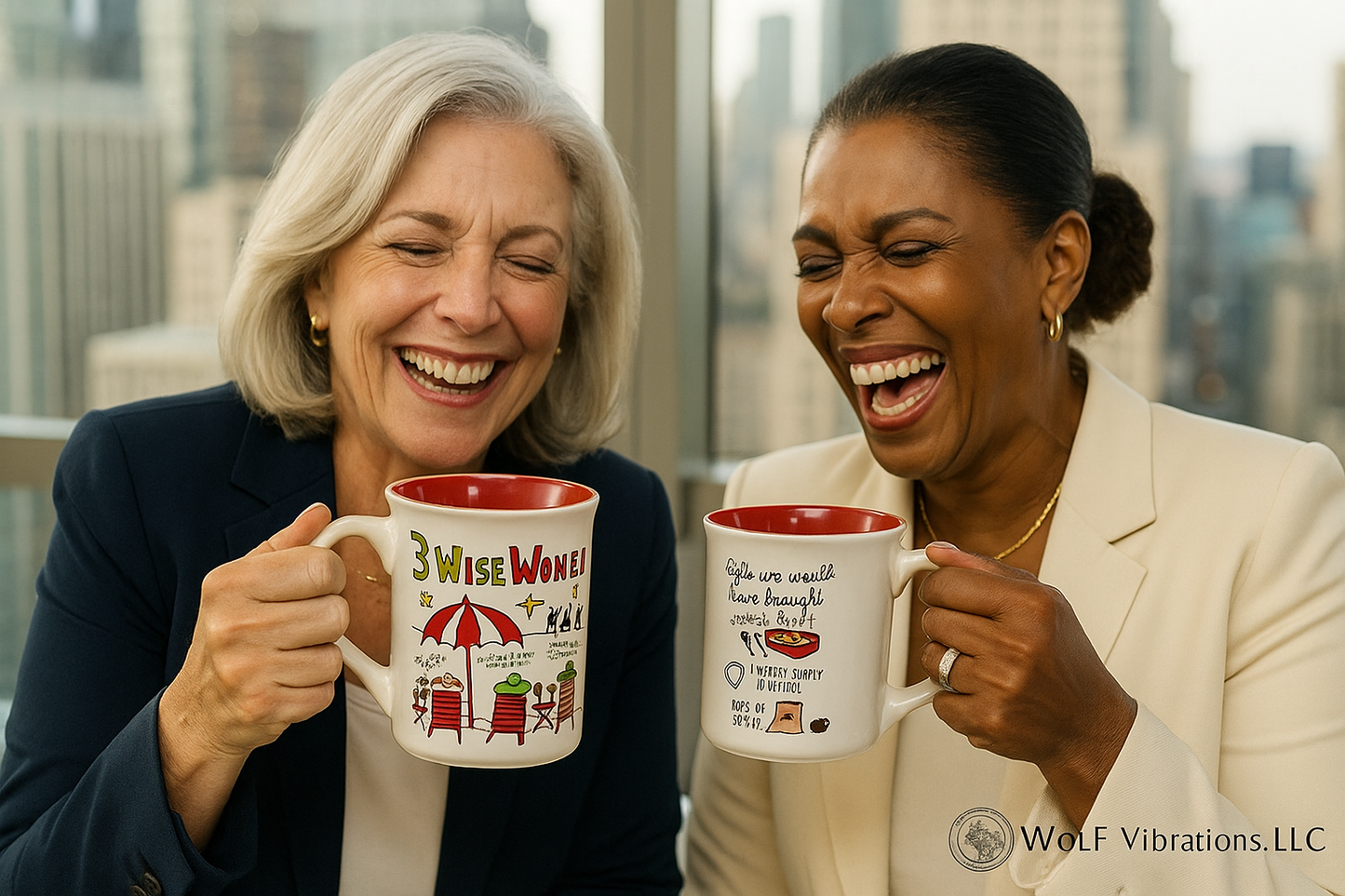 Three Wise Women On The Beach mug