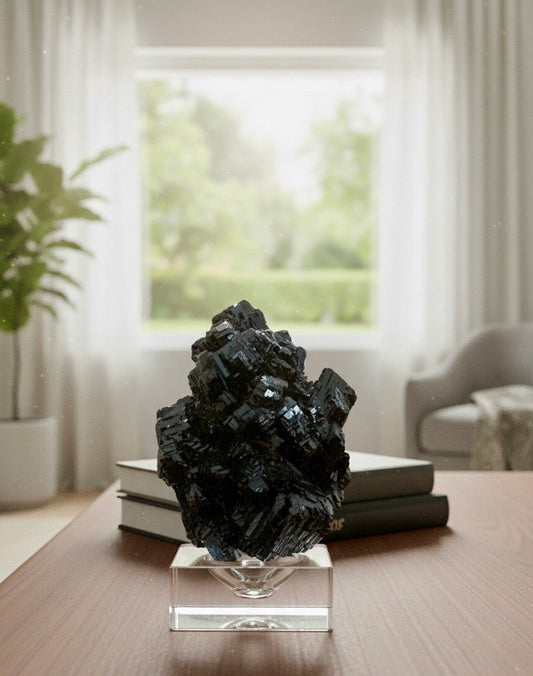 Black Tourmaline Cluster — Congo Origin