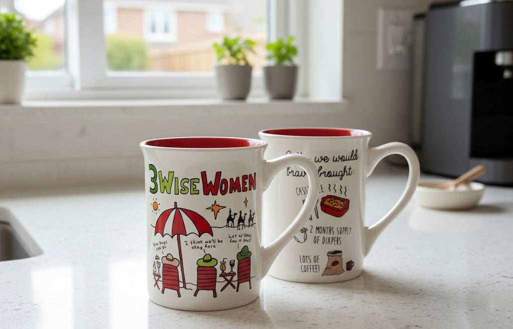 Three Wise Women On The Beach mug