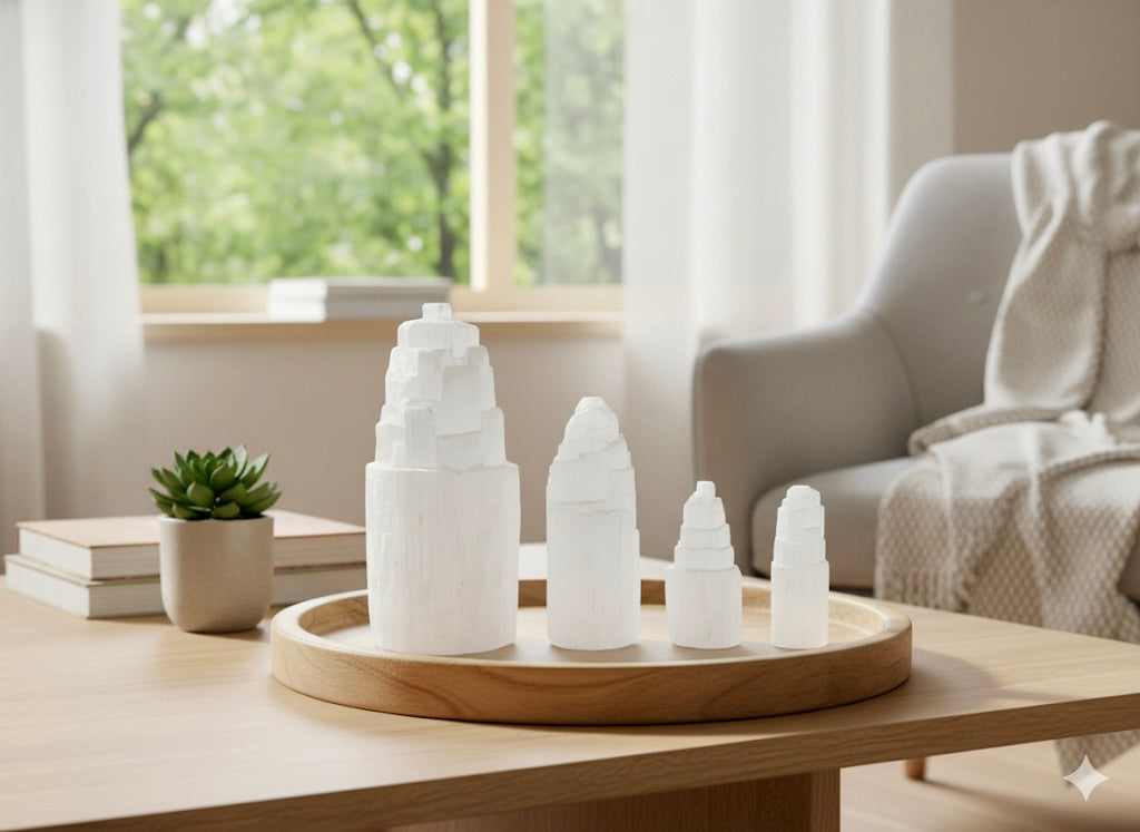 Selenite Tower Collection — Natural Gypsum from Morocco