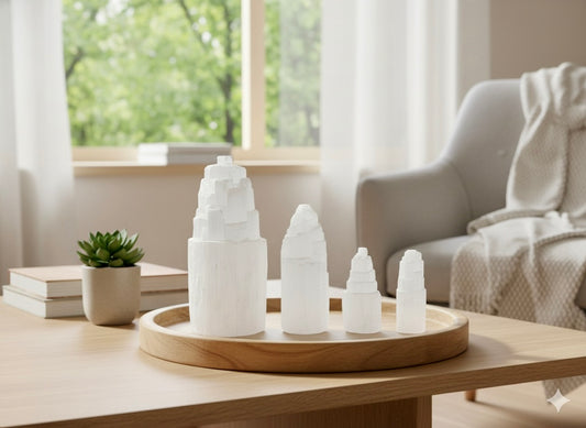 Selenite Tower Collection — Natural Gypsum from Morocco